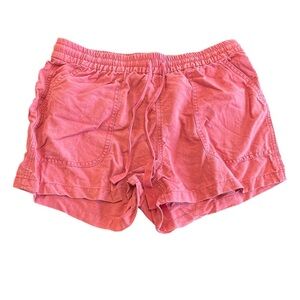 J.Crew Pont Sur Nantucket Linen & Lyocell Blend XS Red Pull On Shorts